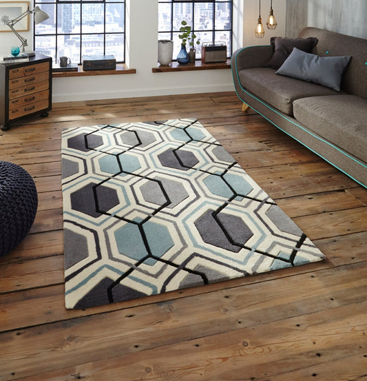 Hong Kong 7526 Grey Blue Rug - Love-Rugs