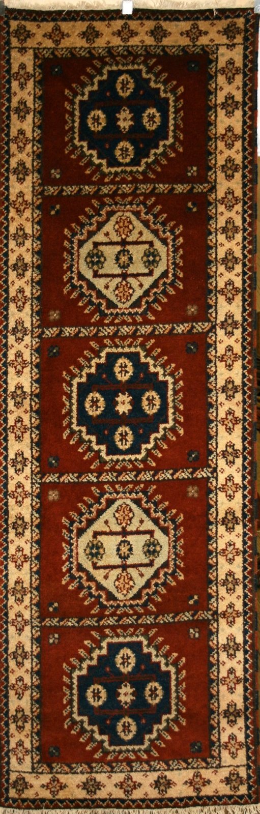 Indo-Kazak Indo Kazak Runner Rug - Love-Rugs