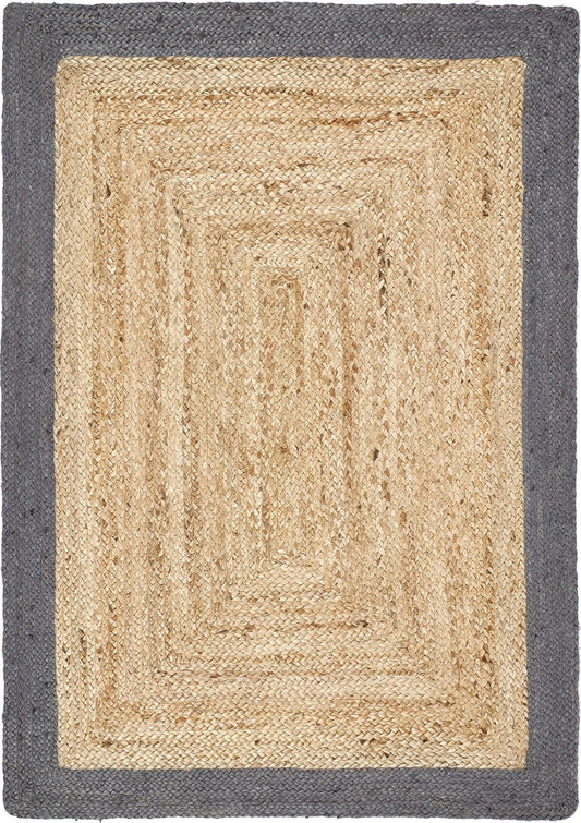 Jute Border Grey Rug - Love-Rugs
