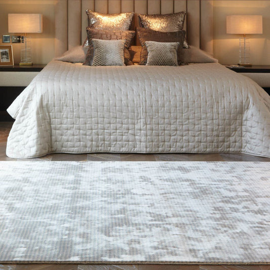 Katherine Carnaby Chrome Stripe Feather Rug - Love-Rugs