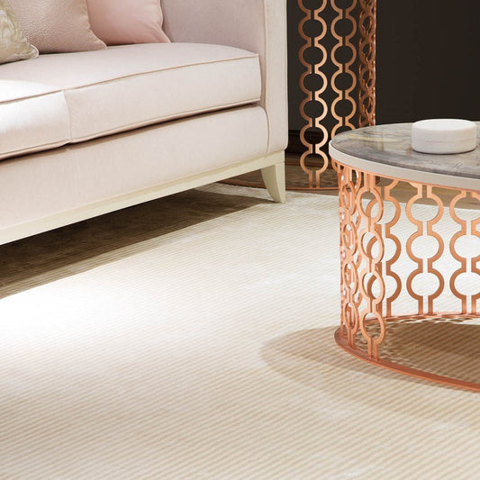 Katherine Carnaby Chrome Stripe Putty Rug - Love-Rugs