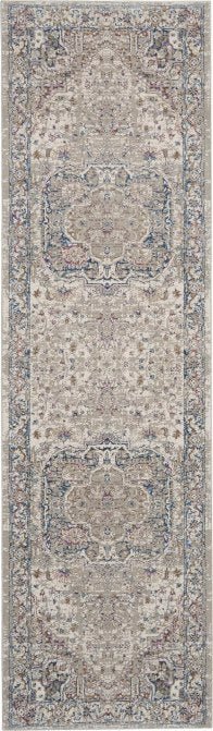Kathy Ireland Royal Terrace KI46 Ivory / Multicolour Runner Rug - Love-Rugs