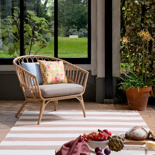 Laura Ashley Lille Pale Ochre Outdoor 480001 Rug - Love-Rugs