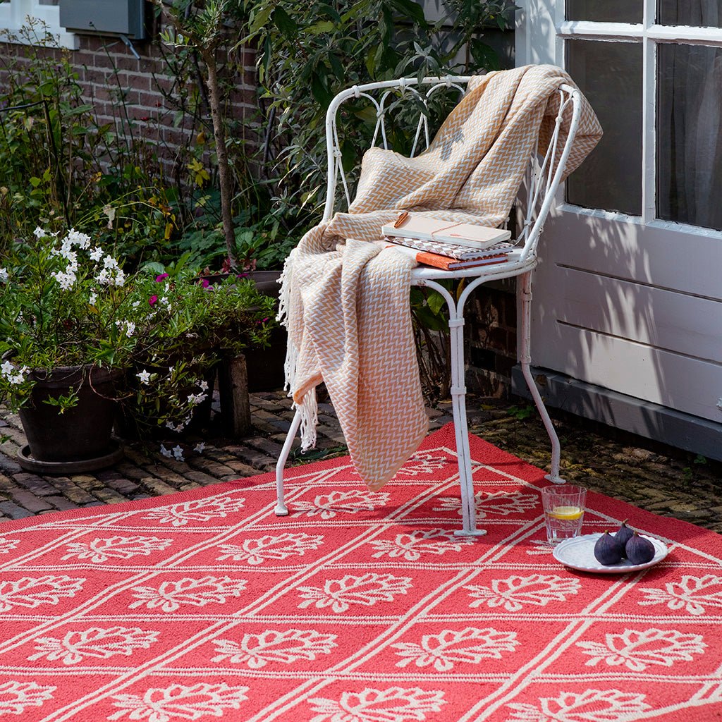 Laura Ashley Porchester Poppy Red Outdoor Rug - Love-Rugs