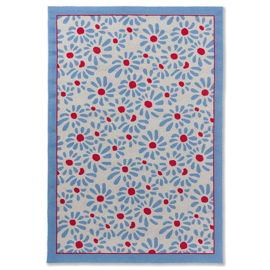 Laura Ashley Thorncliff Daisy Sky Blue Outdoor Rug - Love-Rugs