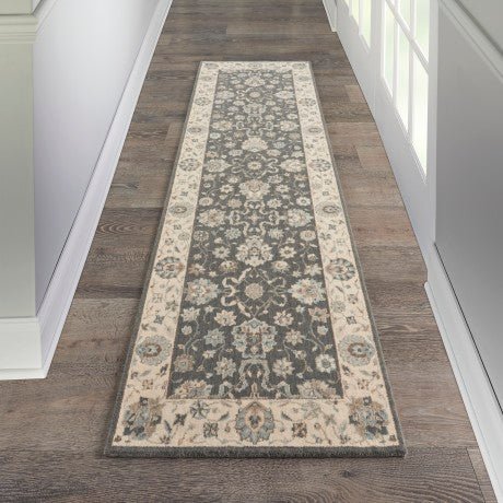 Living Treasures LI16 Grey/Ivory Runner Rug - Love-Rugs alternate image