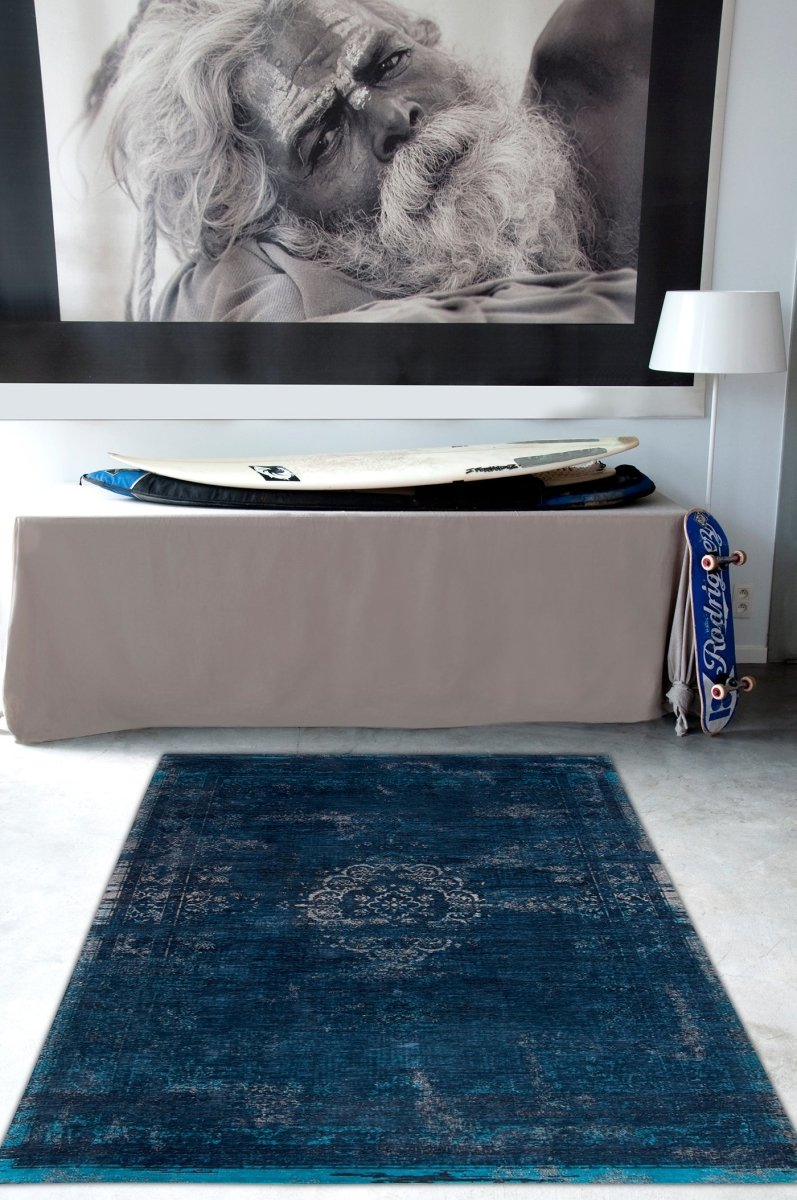 Fading World Rug Louis De Poortere Fading World Medallion 8254 Blue Night Rug – Love-Rugs