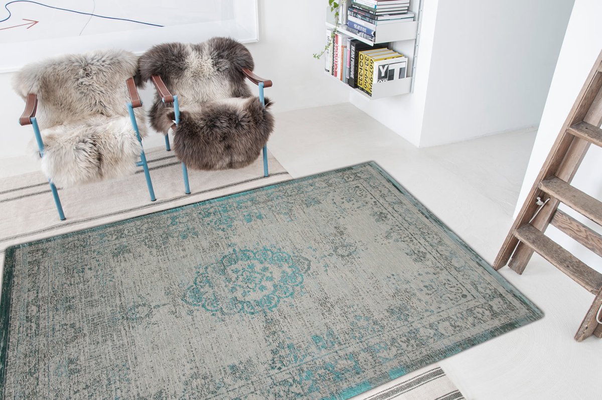Fading World Rug Louis De Poortere Fading World Medallion 8259 Jade Oyster Rug – Love-Rugs