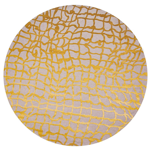 Louis De Poortere Mad Men Dedalo 9205 Yellow Scarab Round Rug - Love-Rugs