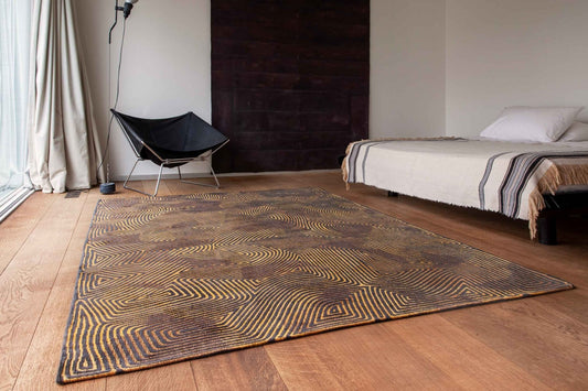 Louis De Poortere Meditation Coral 9227 Black Gold Rug - Love-Rugs alternate image