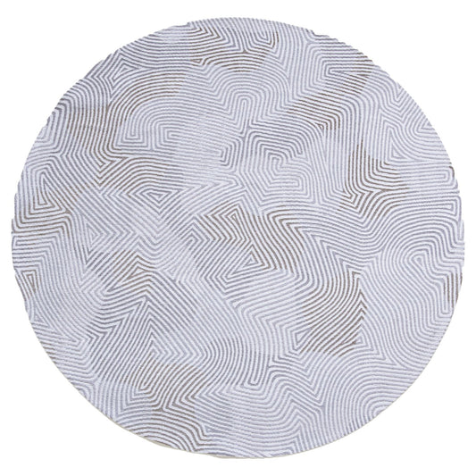 Louis De Poortere Meditation Coral 9228 Oyster White Round Rug - Love-Rugs
