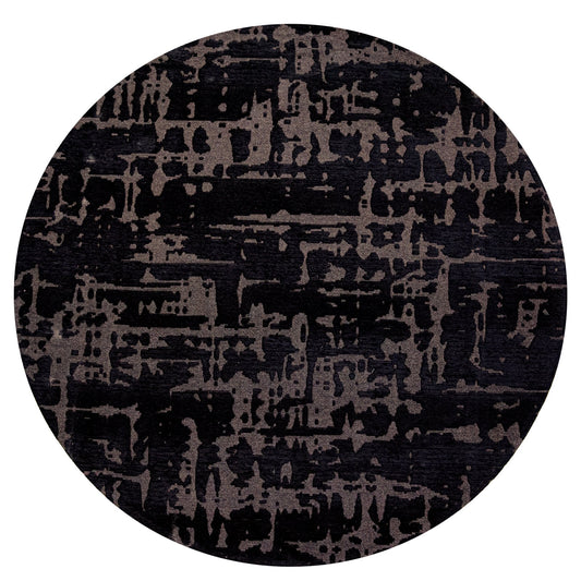 Louis De Poortere Structures Baobab 9200 Black Water Round Rug - Love-Rugs
