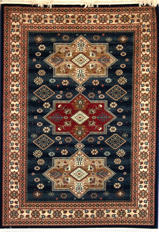 Love-Rugs Fibressa Lux Kazak Blue Rug - Love-Rugs