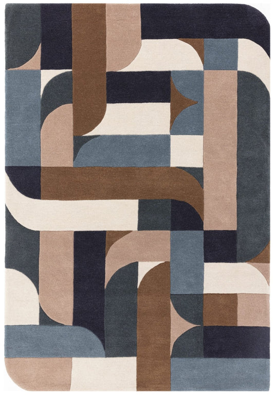 Matrix Klotski Teal MAX89 Rug - Love-Rugs