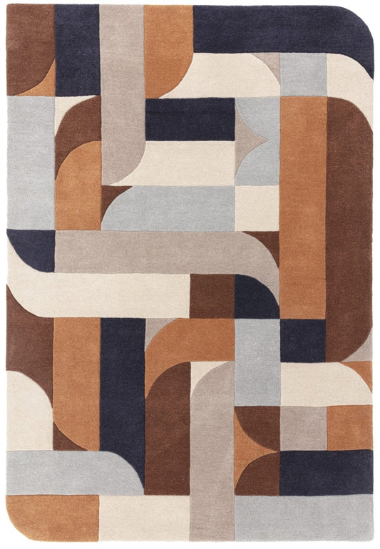 Matrix Klotski Terracotta MAX88 Rug - Love-Rugs