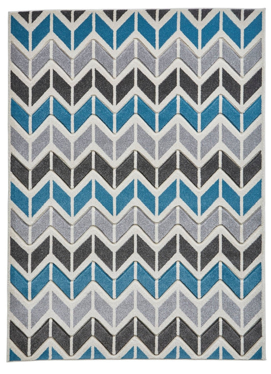 Matrix MT24 Grey / Blue Rug - Love-Rugs