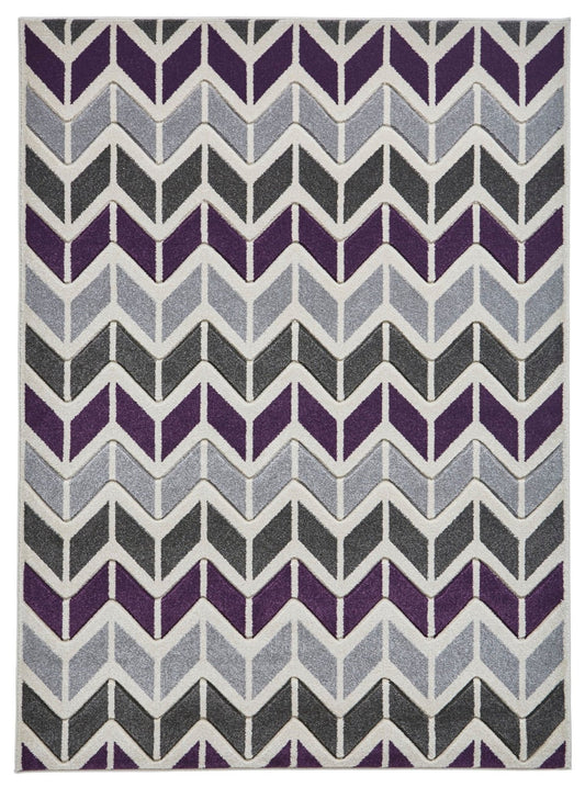 Matrix MT24 Grey / Purple Rug - Love-Rugs