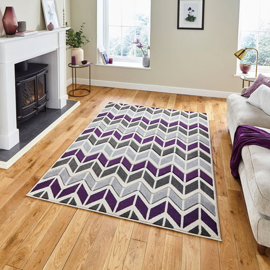 Matrix MT24 Grey / Purple Rug - Love-Rugs alternate image