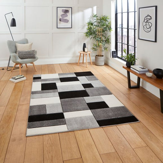 Matrix MT61 Grey/Black Rug - Love-Rugs