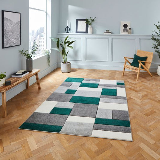 Matrix MT61 Grey/Green Rug - Love-Rugs
