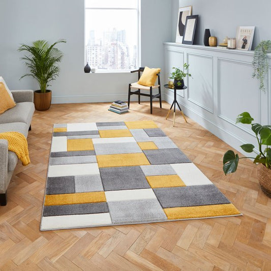Matrix MT61 Grey/Yellow Rug - Love-Rugs