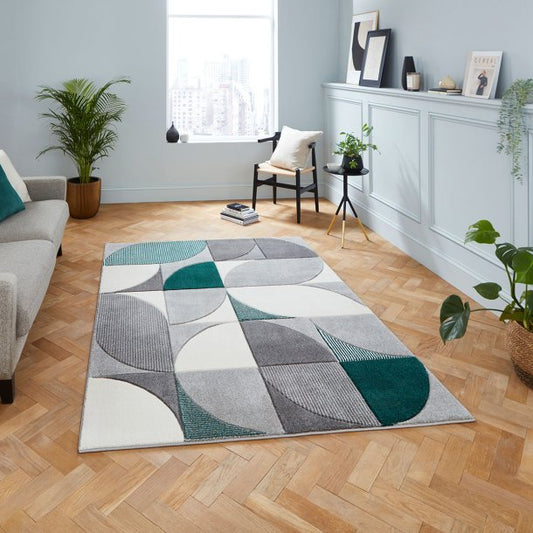 Matrix MT63 Grey/Green Rug - Love-Rugs