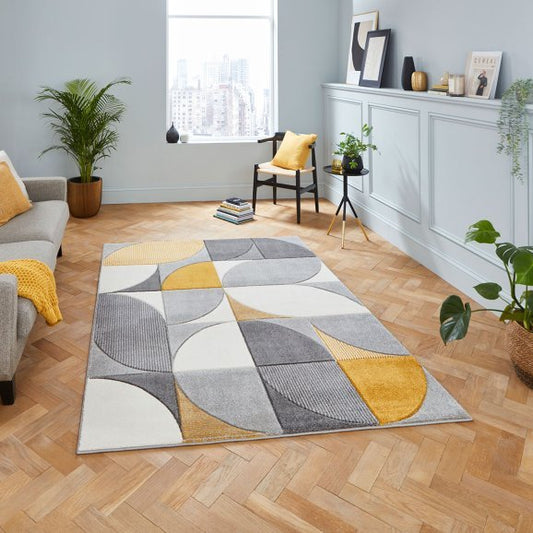 Matrix MT63 Grey/Yellow Rug - Love-Rugs