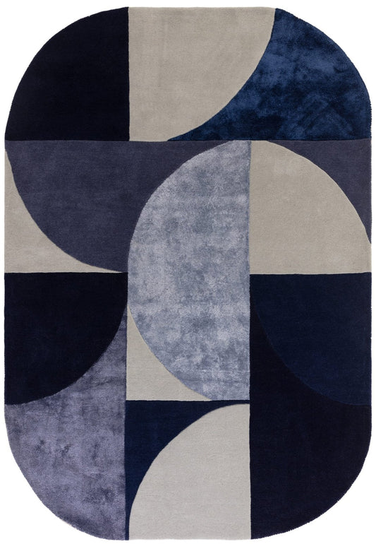 Matrix Oval Indigo MAX74 Rug - Love-Rugs