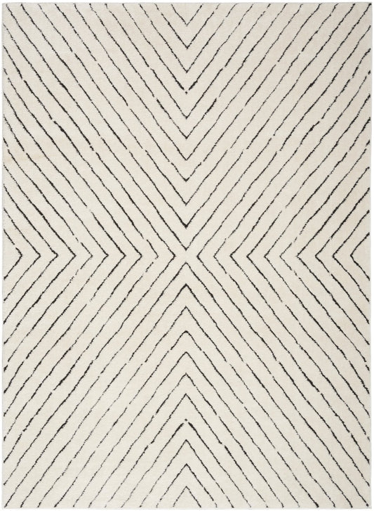 Modern Comfort MNC01 Ivory Black Rug - Love-Rugs