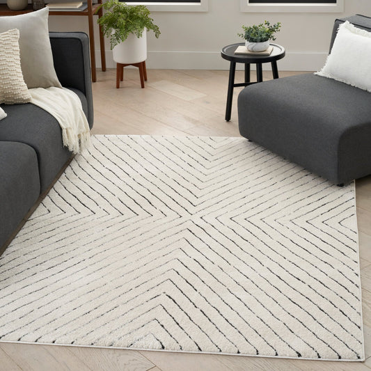 Modern Comfort MNC01 Ivory Black Rug - Love-Rugs alternate image
