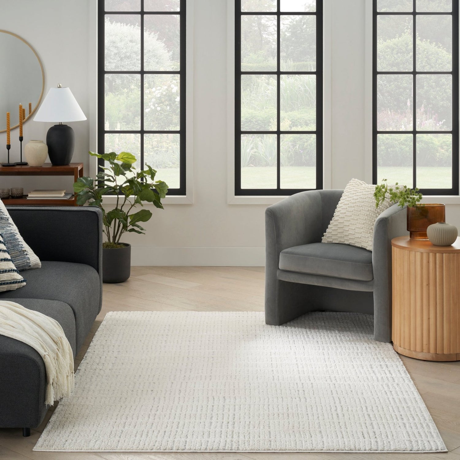 Modern Comfort MNC03 Ivory Grey Rug - Love-Rugs