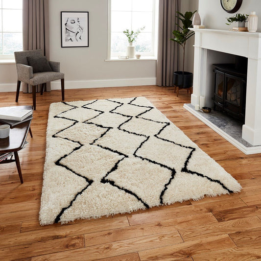 Morocco 3742 Ivory Black Rug - Love-Rugs alternate image