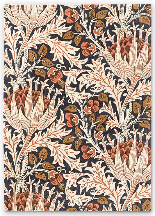 Morris & Co Artichoke Amber Charcoal 127103 Rug - Love-Rugs