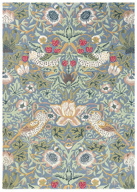 Morris & Co Strawberry Thief 027718 Slate Rug - Love-Rugs