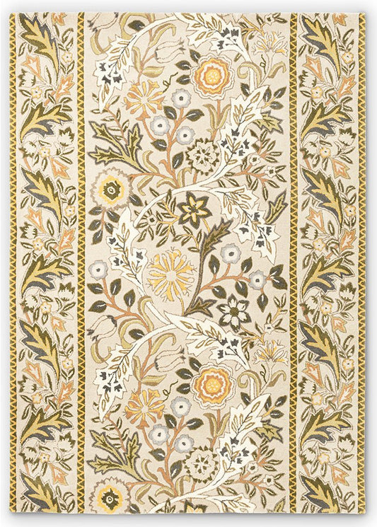 Morris & Co Wilhelmina Linen Mustard 127401 Rug - Love-Rugs