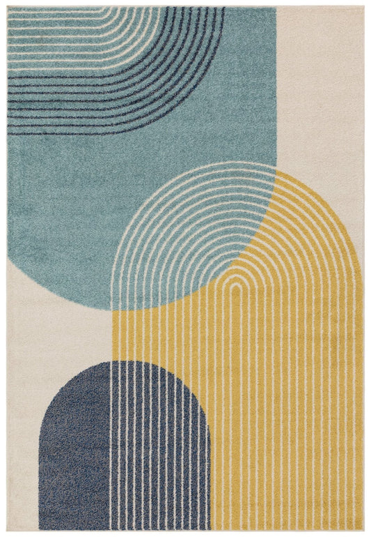 Muse Blue Retro Rug MU15 - Love-Rugs