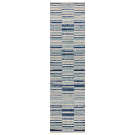 Muse Blue Stripe MU05 Runner Rug - Love-Rugs