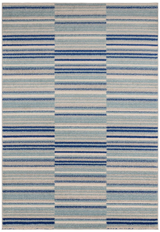 Muse Blue Stripe Rug MU05 - Love-Rugs