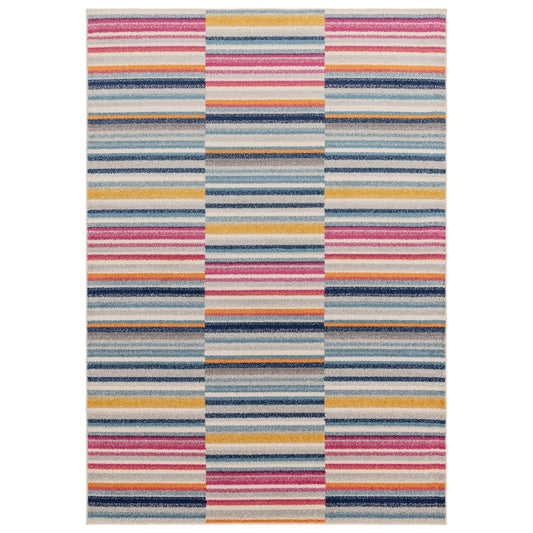 Muse Multi-Coloured Stripe Rug MU06 - Love-Rugs