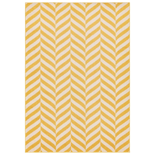 Muse Yellow Chevron Rug MU08 - Love-Rugs