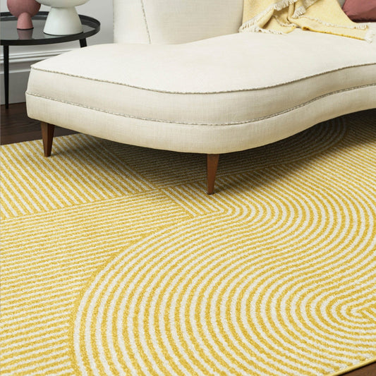 Muse Yellow Geometric Rug MU18 - Love-Rugs alternate image