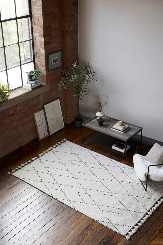 Nepal Cream/Black Linear Rug - Love-Rugs alternate image