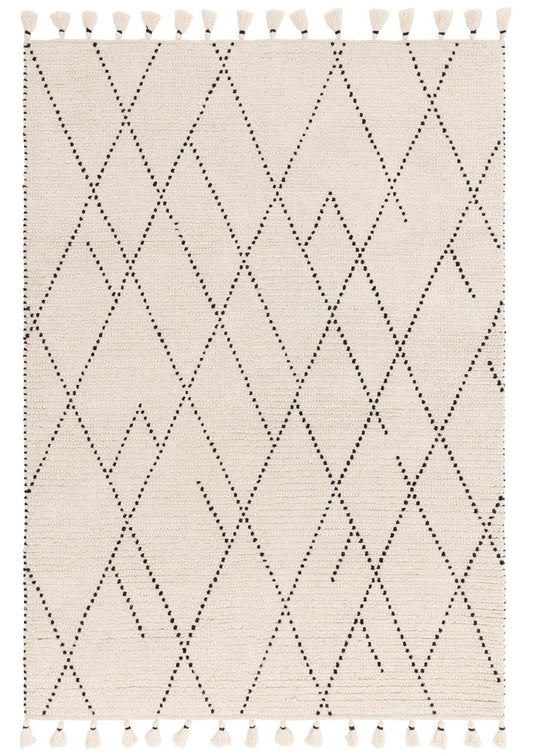Nepal Cream/Black Linear Rug - Love-Rugs