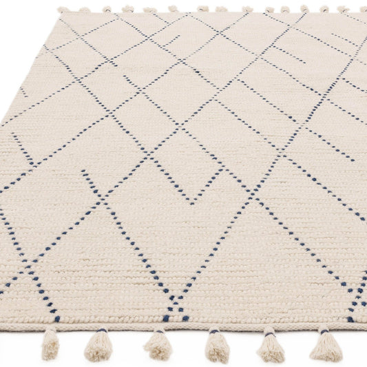 Nepal Cream/Blue Linear Rug - Love-Rugs alternate image