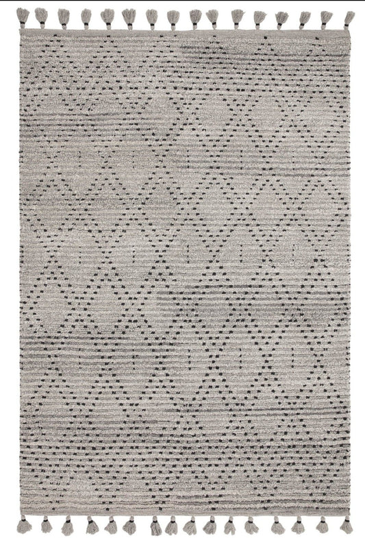 Nepal Grey/Black Diamond Rug - Love-Rugs