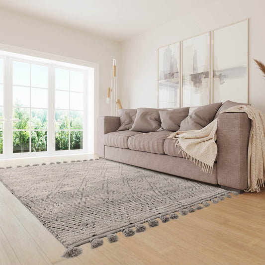 Nepal Grey/Black Diamond Rug - Love-Rugs alternate image