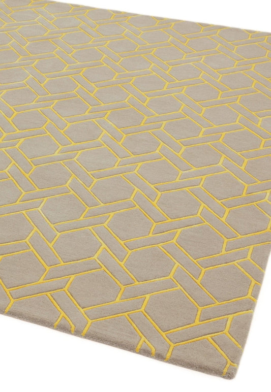 Nexus FL02 Fine Lines Silver Yellow Rug - Love-Rugs alternate image