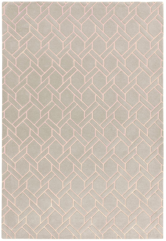 Nexus FL04 Fine Lines Silver Pink Rug - Love-Rugs