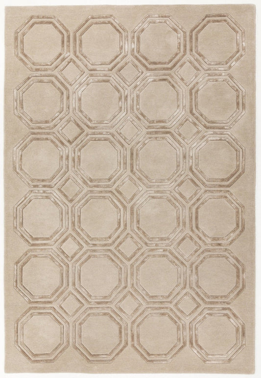 Nexus OC03 Octagon Beige Rug - Love-Rugs