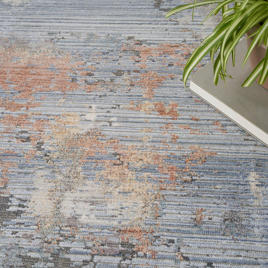 Nourison Abstract Hues ABH01 Grey/Blue Runner Rug - Love-Rugs alternate image